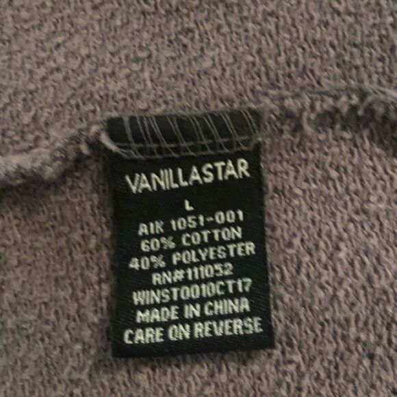 Relaxed Fit Knit Draped Front Raw Hem Grey Casual Coat w/ Hood Large - Picture 4 of 5